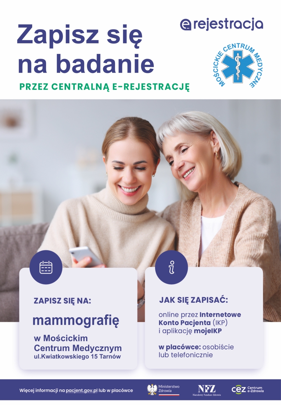 Plakat e-rejestracji w MCM